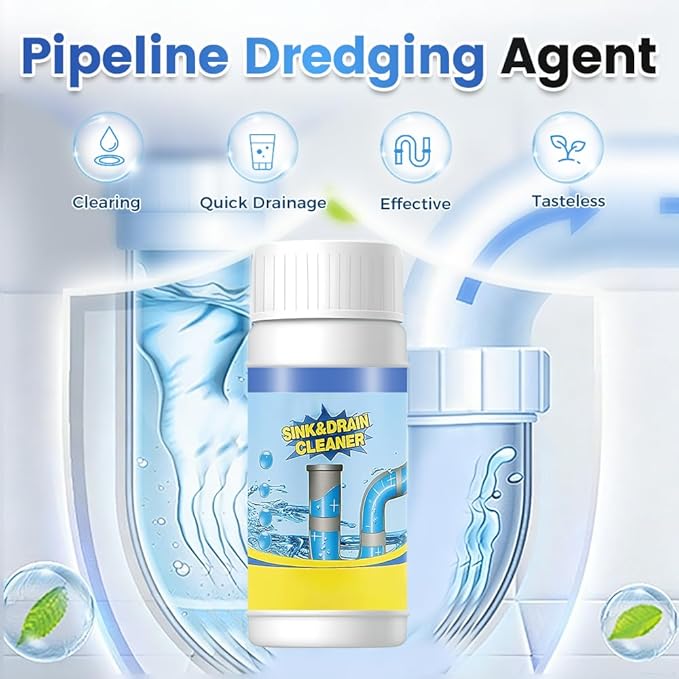 Sink and Drain Cleaner, Multi-functional Pipeline Dredging Agent, Sink Drain Cleaning Powder for Kitchen,Bathroom,Toilet,Pipe Maintenance (3)