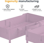 2 Pack Under Sink Organizer, Under Bathroom Cabinet Organizer with Hooks Hanging Cup, Multi-Purpose Storage Shelf for Kitchen Bathroom (Pink, L)