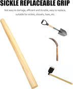 VOSAREA 4PCS Wooden Shovel Handle Replacement Solid Ash Wood Straight Handle - Wood Handles for Shovels - Hoes and Garden Tools Ideal for Landscaping and Gardening 39cm/15.35in