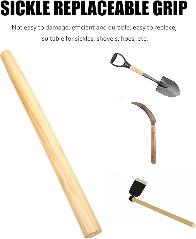 VOSAREA 4PCS Wooden Shovel Handle Replacement Solid Ash Wood Straight Handle - Wood Handles for Shovels - Hoes and Garden Tools Ideal for Landscaping and Gardening 39cm/15.35in