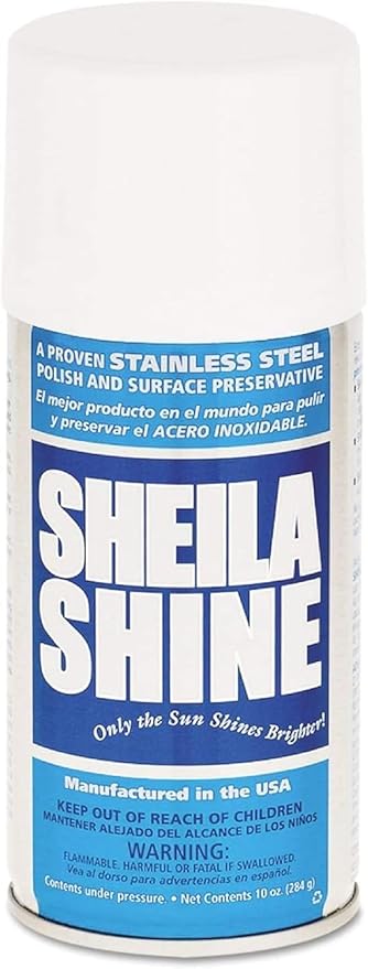 Sheila Shine 1 x 10 Oz. Stainless Steel Cleaner and Polish Aerosol Spray, Protect Household Kitchen Surface, Removes Grease, Fingerprint & Watermark, Polish & Leaves a Streak Free Shine for Appliances