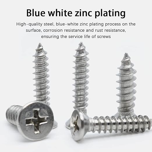 M4 Wood Screws Assortment Fasteners Kit 530Pcs,304 Stainless Steel Self-Tapping Screws,Phillips Drive Sheet Metal Screws Set,Countersunk Flat Head Assorted Screws,Self Tapping Screws for Metal