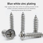 M3 M4 M5 M6 Wood Screws Assortment Kit 450Pcs,304 Stainless Steel Self-Tapping Screws Set,Phillips Drive Sheet Metal Screws,Countersunk Flat Head Assorted Screws,Self Tapping Screws for Metal