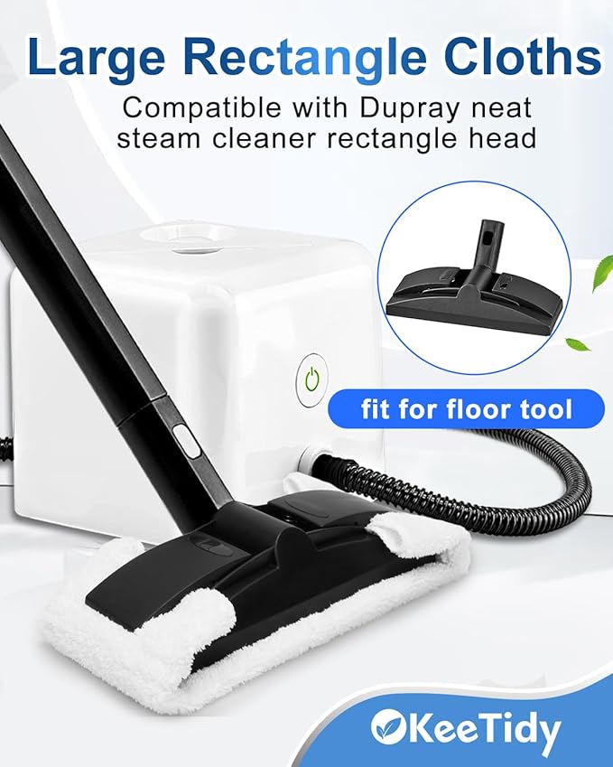 Washable Microfiber Cloths Steam Cleaner Pads Compatible with Dupray Neat Steam Cleaners Accessories Steamer Mop Cleaning Pads, 8 Pack