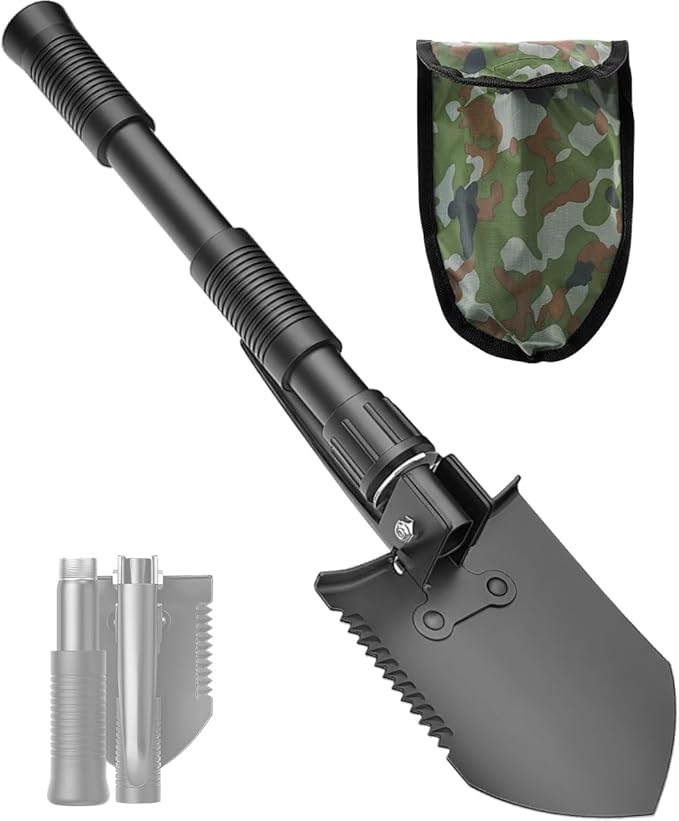 Digging Shovel, 15.35'' Lightweight Camping Shovel Portable High Carbon Steel Folding Mini Trowels for Outdoor Camping Backpacking Hiking Car Emergency Home Garden