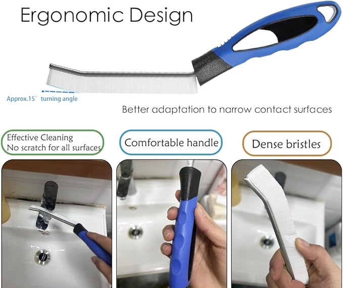 Hard Bristle Crevice Cleaning Brush, Crevice Cleaning Brush Tool Kits for Household Use, Cleaning Brushes Small Spaces, Gap Cleaning Brushes for Kitchen, Bathroom, Shutter Door Tiles Window Groove