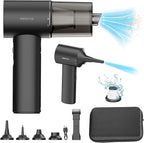 REIKIYA Compressed Air Duster 150000RPM Portable Air Blower for Computer, Keyboard with LED Light, 7800mAh Rechargeable 18000Pa Cordless Portable Vacuum Cleaner for Car Home Office