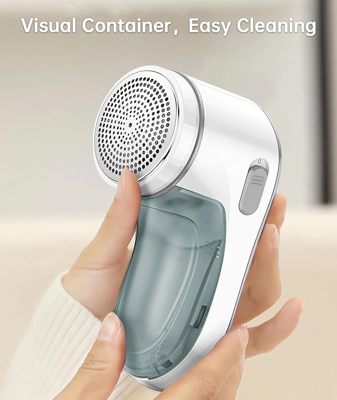 Fabric Shaver, Electric Lint Remover for Clothes, Lint Shaver for Clothing, Sweater Shaver with 2 Replaceable Stainless Steel Blades, Effectively Remove Couch Pills, Lint, Fuzz Battery Operated