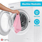 Orighty Microfiber Cleaning Cloth, 24 Pack Highly Absorbent Cleaning Supplies, Reusable Clean Rags for House, Microfiber Cloth for Kitchen, Window, Car Care, 11.5x11.5 inch Pink