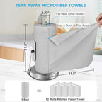 AIDEA Microfiber Cleaning Cloth Roll, Grey 75PK, Reusable Paper Towels Tear Away Cloth, Microfiber Towels for Cars, Wash Cloths, Lint Free Rags for House, Kitchen,Window,Cleaning Supplies 11.5"×11.5"