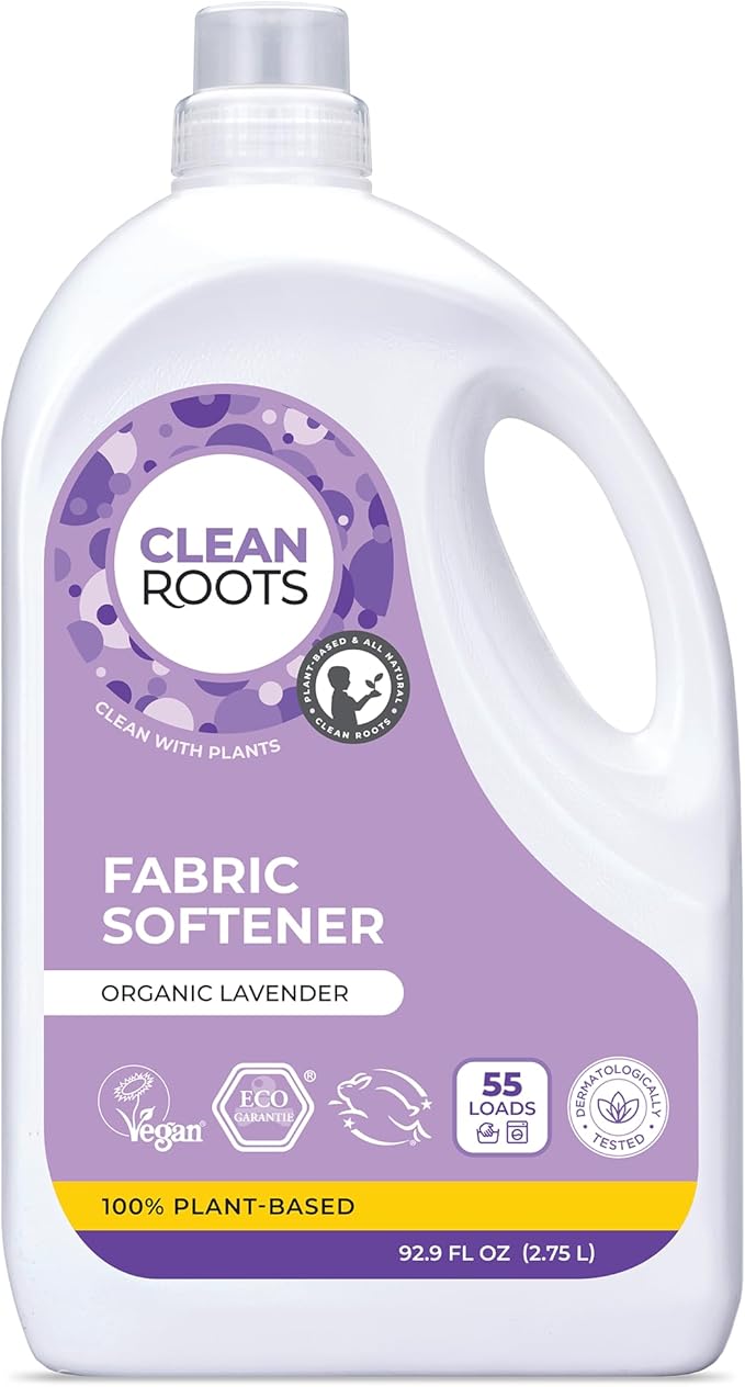 Fabric Softener – EcoGarantie Certified, 100% Plant-Based Formula, Made with Organic Ingredients, Scented with Organic Lavender Essential Oil – 55 Loads, 92.9 fl oz (2.75 L)