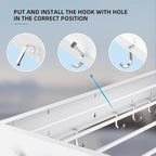 Drying Rack Clothing,Clothes Drying Rack Wall Mounted,Laundry Drying Rack Wall Mount,Foldable,Collapsible,60 lb Capacity 4 Aluminium Poles with 8 Hooks,Space Saving Clothes Drying Rack,White 23.6"