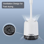 Lefree 2 Pack Silicone Toilet Brush,Rubber Toilet Bowl Brush and Holder Set with Ventilated Holder, Toilet Cleaner Brush for Bathroom,Floor Standing & Wall Mounted Toilet Scrubber Without Drilling