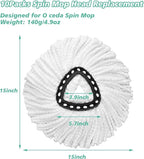 16 PCS Spin Mop Replacement Head,100% Microfiber Mop Heads Replacements Compatible with Triangle Spin Mop,360 Degree Round Spin Mop Replacement Head for Easy House Cleaning Floor Mopping
