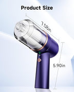 Mini Vacuum Cleaner Cordless with LED Light | 15000 Pa Hand Vacuum Cordless Rechargeable - Portable 3-in-1 Powerful Car Vacuums with Multi-Nozzles for Car, Home, Pet Hair, Blue