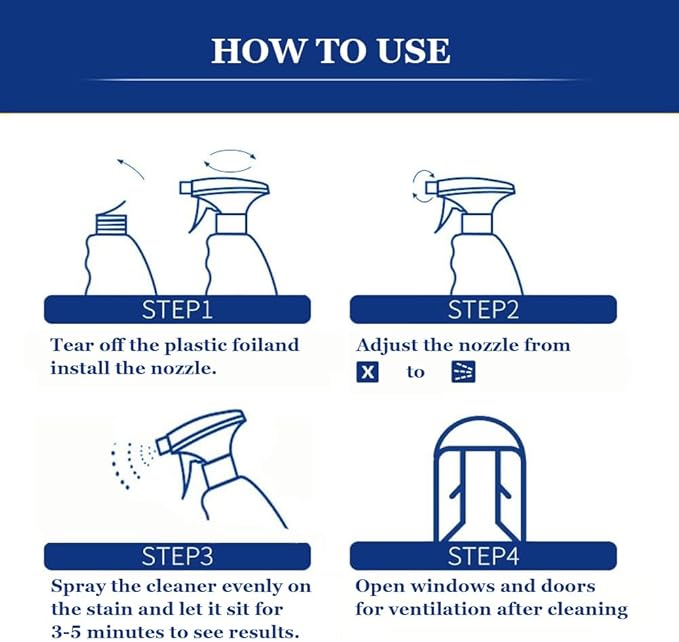 Household Bathroom Shower Cleaner, Home Stain Solution for Wall Tile Grount Sink Kitchen - 16 Fl oz