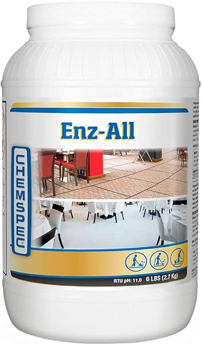 Chemspec ENZ-All – Professional Multi-Purpose Enzyme Traffic Lane Carpet Cleaning Concentrate, 4 pk, 6 lb Jars (C-EA24)