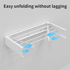 Wall Mounted Drying Rack for Laundry 23.6'', Folding Drying Rack Clothing Wall Mount with 4 Rods, Space Saving for Indoor Outdoor Bathroom Balcony (White, 23.6'')