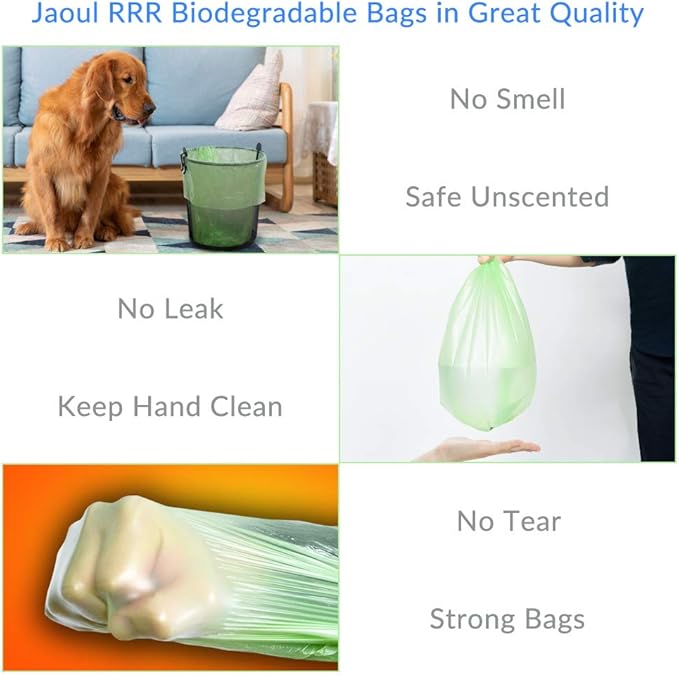 Jaoul Trash Bags 2.6 Gallon, Small Garbage Bags, Strong & Unscented Mini Trash Bags for Kitchen, Bathroom, Office, Restroom, Car, Green, 80 Counts