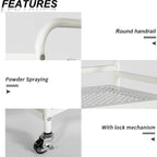 HDANI 3 Tier Metal Rolling Heavy Cart Supports 40 Lbs Per Tier,Rolling Cart with 2 Lockable Wheels for Office,Home,Bedroom,Kitchen,Bathroom(White)…