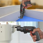 4V Cordless Rechargeable Screwdriver,Max 10Nm Electric Power Screwdriver Set with Cutting Head for Plastic/Fabric/PVC/Cardboard, 1500mAh Fast USB-C Charging, 27 Bits