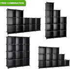 TUMUCUTE Cube Storage Organizer, DIY Plastic Closet Cabinet Modular Bookcase, Storage Shelves for Bedroom Living Room, Office（12-Cube，Plastic）