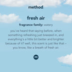 Method Liquid Laundry Detergent, Fresh Air, 66 Loads Per Bottle, Stain Remover, 53.5 Fl Oz (Pack of 4)