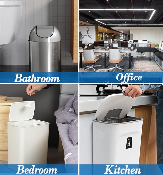 1.2 Gallon Multi Small Trash Bags,Garbage Bag Bin Liners, 5 Liters Bin Bags Wastebasket Bags for home office kitchen Trash Can,Bathroom,Bedroom 300 Counts 6 Color