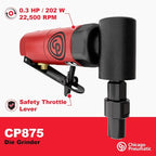 Chicago Pneumatic CP875 - Air Angle Die Grinder Tool, 1/4 Inch (6 mm), 0.3 HP / 220 W, 22500 RPM, Welder, Woodworking, Automotive Detailing, Stainless Steel Polisher, Heavy Duty