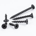 (202 pcs)#8X1-1/4 Black Fastener Drywall Screws-Phillips with coarse Threaded tip, Black, Suitable for Drywall Slate, Wood, etc.(1 pounds)