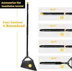 Heavy Duty Commercial Broom,Upgraded Angle Brooms for Sweeping Indoor and Outdoor,Perfect Black Broom of Kitchen,Garage