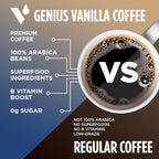 VitaCup Genius Vanilla Keto Coffee Pods w/MCT Oil, Turmeric, B Vitamins, & D3 for Energy & Focus in Recyclable Single Serve Pod Compatible with K-Cup Brewers Including Keurig 2.0, 16 CT