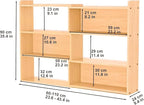Wooden Extendable Bookcase,Open Low Bookshelf, 4-Shelf Storage Unit, Freestanding Bookcase for Small Spaces or Corners, Stylish Shelves for Living Room and Office (Wood Color, L)