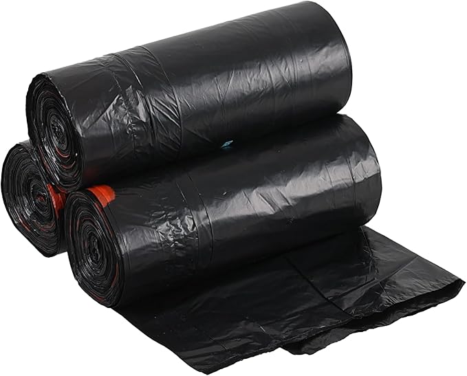 Tall Kitchen Drawstring Trash Bags, 10 Gallon, Heavy Duty Garbage Bag Unscented, 110 Count, Black, F