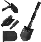 Folding Camping Shovel, Carbon Steel Multi-Tool Survival Shovel for Outdoor, Emergency, Hiking, Car Off-Road (Black)