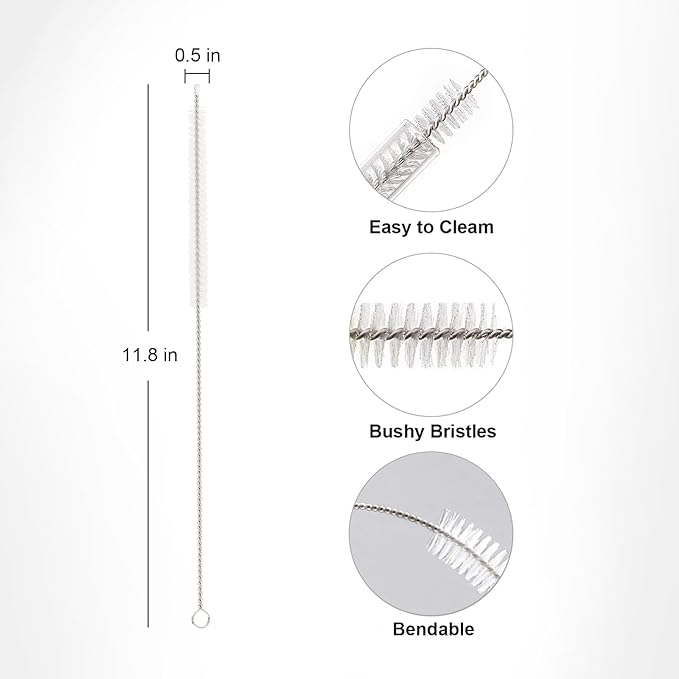 Straw Cleaner Brush for Stanley, 4Pcs Extra Long Straw Cleaning Brush for 40oz 30oz 20oz 14oz Stanley Mug and Cleaning More Glass, Stainless,Bottle and Silicone Straw
