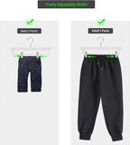Nature Smile Wooden Pants Hangers Wood Bottom Jeans Skirt Hanger with Clips Anti Rust Hook Pack of 10 (White)