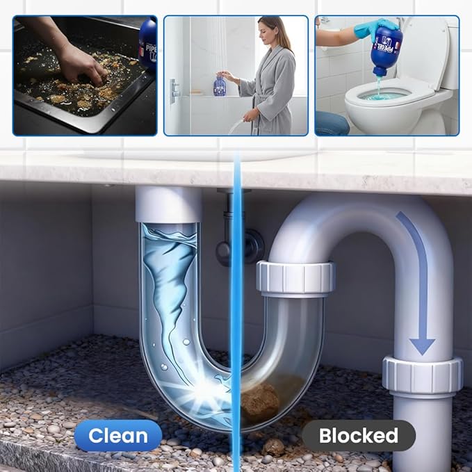 Drain Cleaner, 2026 Powerful Drain Opener for Kitchen Sink, Professional Unclogging, Unclog drains, clog remover, Shower, Tub, Compatible with All Pipe (1pcs)