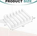 uxcell 2 Pcs Self Draining Silicone Soap Dish, Soap Tray with Drainage for Bathroom Shower Kitchen Sink, 4.2" x 3.1" x 0.8", White