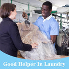 BEISHIDA 120PCS 35.5 Inch Plastic Garment Bag-Plastic Clear Dry Cleaner Laundry Bags for Clothes Cover Hanging Clothes Storage for Coat Suit Shirt Jacket Skirt