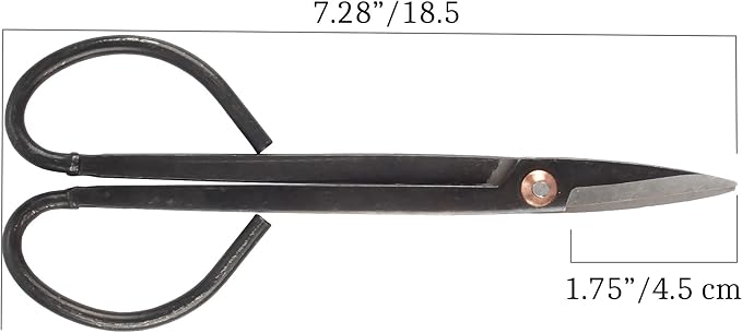 BambooMN 7.2" Black Bonsai Trimming Shear - 1 Piece