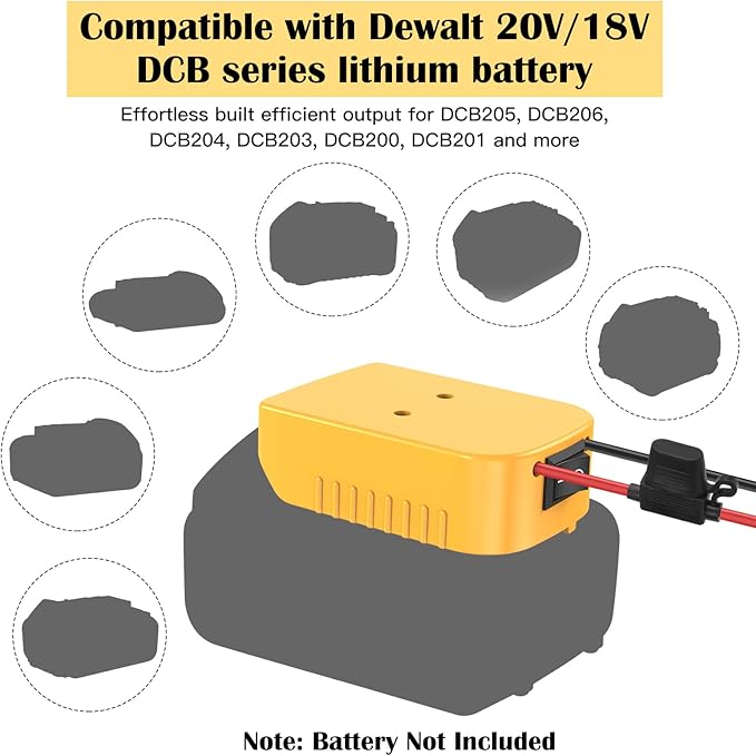 2 Packs for Power Wheel Adapter Compatible with Dewalt 20V Battery, Power Conversion Kit for DIY RC Toy Car, Ride On Truck, Power Tool, Battery Connector with Switch & Fuse, 12AWG Wire, Wire Terminal