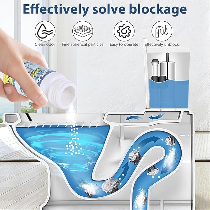 Wild Sink and Drain Cleaner Powder | Rapid-Foam Fast-Acting Pipe Declogger for Kitchen, Bathroom, Toilet, Shower Drain Maintenance (3 PCS (3.88oz*3))