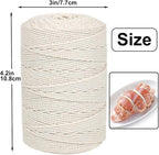 Vivifying Butchers Twine, 2pcs x 656 Feet 2mm Food Safe Cotton Bakers String for Tying Meat, Trussing Turkey, Making Sausage, Roasting, Cooking and Packing(Beige)