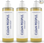 THE CLEAN PEOPLE Liquid Dish Soap - Clean, Simple Ingredients - Extra Scrubbing Power (Fragrance Free) 12 fl. oz (3 Pack)