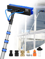 VEVOR Water Fed Pole Kit, 12FT Solar Panel Cleaning Pole with Extendable Handle, 180° Rotatable Brush Head & 65.6FT Hose, Household & Outdoor Window Cleaner Tool for Caravan Solar Panel Deck