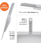 Superio Clip-On Dustpan with Rubber Lip - 10-inch Wide Durable Plastic Dust Pan with Comfort Grip Handle, White, 2-Pack