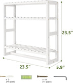 Galood Over The Toilet Storage Bathroom Shelves Wall Mounted 3 Tier Space Saver Corner Shelf Organizer Bamboo Towel Rack Toilet Paper Cabinet with Hanging Rod White