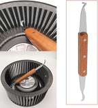 Range Hood Fan Grill Scraper Heavy Duty Multi-Purpose Griddle Scraper with Curved Tip Double Ended Cleaning Tool for Under-Cabinet Range Hood Kitchen Hood Vent Portable Barbecue Grill
