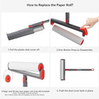 Large Lint Roller Refill 640 Sheets(8 Pack) Value Set, Extra Sticky, Easy Tear for Lint Remover, 9.45 in Pet Mega Extreme Stick Refill for Floor Roller Cleaning for Pet Hair